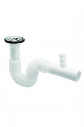 Girist Körüklü Çamaşır Bulaşık Makinası Çıkışlı Lavabo Sifonu 80 Cm - 1