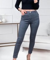 Likralı Yüksek Bel Jean Pantolon - 8