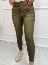 Yüksek Bel Likralı Jean Pantolon - 1