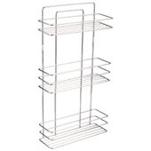 SAS Paslanmaz Yapışkanlı 3 Katlı Banyo Şampuanlık Düzenleyici DELMEYE SON Krom TŞ-03 thumbnail 1