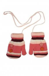 Düğme Detaylı Kız Bebek Eldiven - 5