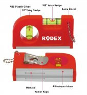 Rodex Cep Tipi Mini Su Terazisi Kırmızı Mıknatıslı Su Terazisi - 6