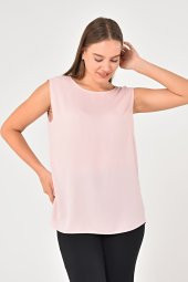Lir Kadın Büyük Beden Kolsuz Bluz Pembe LRWM22BLZ03 - 2