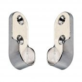 (2 ADET) Askı Flanşı Krom Oval Dolap Elbise Askı Aparatı - 1