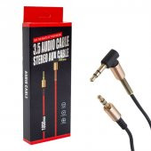 Pm-15124 3.5 mm Erkek/Erkek Metal Başlıklı L Uçlu Stereo Aux Kablo - 1