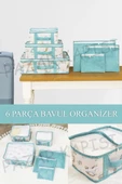 Baby Lüks 6'lı Bavul Organizer Seyahat, Hastane Çantası Mavi - 1