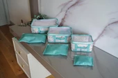 Baby Lüks 6'lı Bavul Organizer Seyahat, Hastane Çantası Mavi - 5