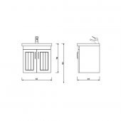 Turkuaz Frame Etajerli Lavabo 60 45 cm ve Lotus 60 Banyo Dolabı - 2