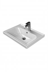 Turkuaz Frame Etajerli Lavabo 60 45 cm ve Lotus 60 Banyo Dolabı - 4