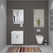 Denko Lotus 60 cm MDF Lake Banyo Dolabı Takımı - 1