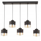 Lampaluce Rico Modern Tasarım Sarkıt Sıralı Avize 5li Siyah - 1