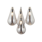 Lampaluce Goccia Tasarım Cam Avize 4lü Krom - 2