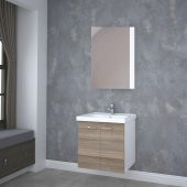 Turkuaz Frame Etajerli Lavabo 60x45 cm ve Terra Banyo Dolabı - 2