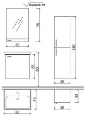 Denko Terra 60 cm MDF Banyo Dolabı Takımı - 3