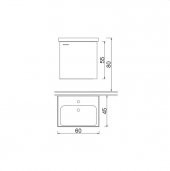 Denko Terra 60 cm MDF Beyaz Banyo Dolabı Alt Modül ve Lavabo - 3