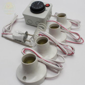 Termostat Kontrollü Düğmeli Yanan 1 Lamba Çıkışlı 3 Sabit Duyu Seti Hayvan Kümes Kulübe Isıtma Ana Kucağı - 1