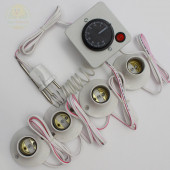 Termostat Kontrollü Düğmeli Yanan 1 Lamba Çıkışlı 3 Sabit Duyu Seti Hayvan Kümes Kulübe Isıtma Ana Kucağı - 3