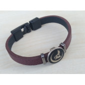 DERİ BİLEKLİK BOZKURT - HİLAL (ERKEK, BAYAN) KAHVERENGİ DERİ, METAL ARMALI - 1