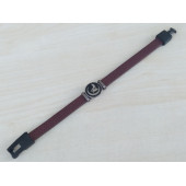 DERİ BİLEKLİK BOZKURT - HİLAL (ERKEK, BAYAN) KAHVERENGİ DERİ, METAL ARMALI - 3