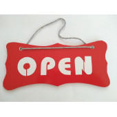 DEKOR PLAKA KIRMIZI - OPEN CLOSED UYARI LEVHASI (22X10CM) ASKI İPLİ ÇİFT YÖNLÜ DEKOR LEVHA - 3