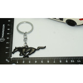 DK Ford Mustang Koşan At Logo Çift Yön Siyah Metal Stil Anahtarlık - 4