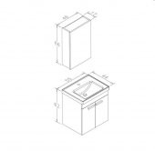 Orka Enez 55 cm Teak Banyo Dolabı Alt Modül ve Lavabo - 3