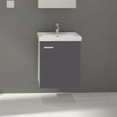 Denko Terra 50 cm MDF Antrasit Gri Banyo Dolabı Alt Modül, Lavabo - 1