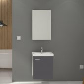 Denko Terra 50 cm MDF Antrasit Gri Banyo Dolabı Alt Modül, Lavabo - 2