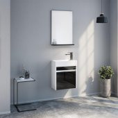 Orka Yedisu 45 cm MDF Parlak Siyah Mini Banyo Dolabı Alt Modül ve Lavabo - 2