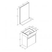 Orka Yedisu 45 cm MDF Parlak Siyah Mini Banyo Dolabı Alt Modül ve Lavabo - 3