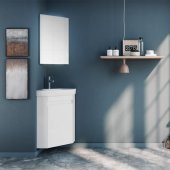 Orka Zag 45 cm Beyaz Köşe Banyo Dolabı Alt Modül ve Lavabo - 2