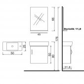 Denko Minica 50 cm MDF Beyaz Banyo Dolabı Takımı - 3