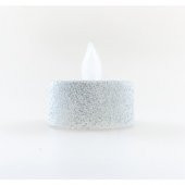 PD203-4 4 lü LED Tealight - Yanma efektli Gümüş Yaldızlı - 1