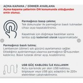 Petrix FS TBL0004 Kugulu Masa Lambası Gri - 6