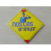 CAM İÇİ SARI DEKOR PLAKA KARE HOSTES ARANIYOR (11x11cm) YAPIŞTIRMALI (Dekor Levha) SARI PLAKA - 1