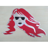 UZUN SAÇLI KIZ STİCKER FOSFORLU (2Lİ TAKIM) 19x15cm GÖZLÜKLÜ KIZ ETİKETİ - ÇIKARTMASI thumbnail 3