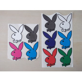 PLAYBOY sticker (BEYAZ) 6cmx4,5cm PLAYBOY logosu - PLAYBOY arması - PLAYBOY ETİKETİ - 2