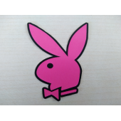 PLAYBOY sticker (PEMBE) 6cmx4,5cm PLAYBOY logosu - PLAYBOY arması - PLAYBOY ETİKETİ thumbnail 1