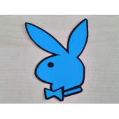 PLAYBOY sticker (MAVİ) 6cmx45cm PLAYBOY logosu - PLAYBOY arması - PLAYBOY ETİKETİ thumbnail 1