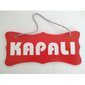DEKOR PLAKA KIRMIZI - AÇIK KAPALI UYARI LEVHASI (22X10CM) ASKI İPLİ ÇİFT YÖNLÜ DEKOR LEVHA - 3