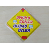CAM İÇİ SARI DEKOR PLAKA KARE UYKULU GÖZLER ÖLÜMÜ ÖZLER (11x11cm) YAPIŞTIRMALI (Dekor Levha) SARI PLAKA - 1