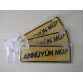 DEKOR SARI PLAKA - ANNÜYÜNMÜ (22x7,5cm) vantuzlu Pleksi, Dekor Levha, DEKOR PLAKA - 2