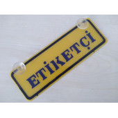DEKOR SARI PLAKA - ETİKETÇİ (22x7,5cm) vantuzlu Pleksi (Dekor Levha) DEKOR PLAKA thumbnail 1