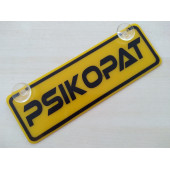 DEKOR SARI PLAKA - PSİKOPAT (22x7,5cm) vantuzlu Pleksi, Dekor Levha, DEKOR PLAKA thumbnail 1