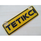 DEKOR SARI PLAKA - TETİKÇİ (22x7,5cm) vantuzlu Pleksi (Dekor Levha) DEKOR PLAKA thumbnail 1