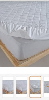 Tek  Kişilik Kapitoneli  Sıvı  Geirmez  Yatak  Alez  Yatak  Koruyucu  Pamuklu   Fitted  Yatak  Beyaz  100 x 200 cm - 2