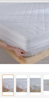 Tek  Kişilik Kapitoneli  Sıvı  Geirmez  Yatak  Alez  Yatak  Koruyucu  Pamuklu   Fitted  Yatak  Beyaz  100 x 200 cm - 1