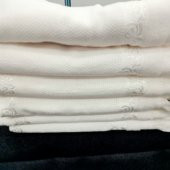 KANAVİÇE İŞLEME KADİFE SOFT KREM HAVLU SETİ 6 ADET 50 X 90 CM - 3