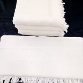 KANAVİÇE İŞLEME KADİFE SOFT KREM HAVLU SETİ 6 ADET 50 X 90 CM - 1