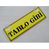 DEKOR SARI PLAKA - TABLO GİBİ (22x7,5cm) vantuzlu Pleksi (Dekor Levha) DEKOR PLAKA - 1